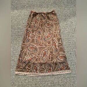 Charlotte Russe Brown Paisley Maxi Skirt